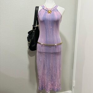 NWT Young Broke & Fabulous ribbed tie dye pink and purple xs bodycon dress